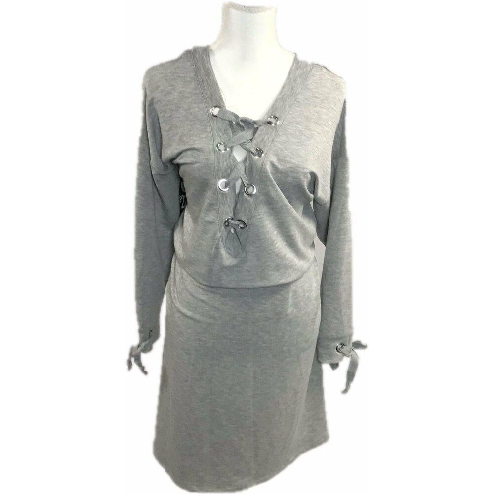 CITY STREETS Plus‎ Size Gray "Wear Two Ways" Reversible Dress 0X NWT